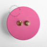 Double Interrupteur / bouton poussoir à push en métal rose - Zangra