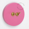 Double Interrupteur / bouton poussoir à push en métal rose - Zangra