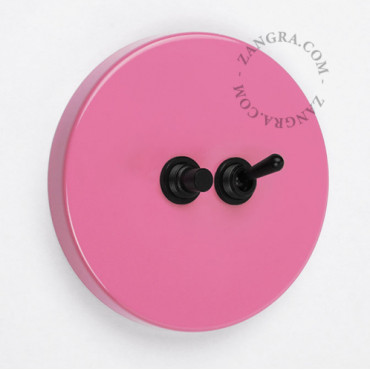 Double Interrupteur / bouton poussoir à push en métal rose - Zangra