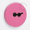 Double Interrupteur / bouton poussoir à push en métal rose - Zangra