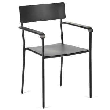 EXPO // Chaise avec accoudoirs Outdoor AUGUST en aluminium Anthracite - Serax