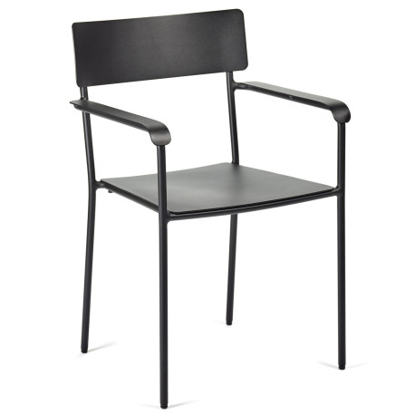 EXPO // Chaise avec accoudoirs Outdoor AUGUST en aluminium Anthracite - Serax