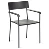 EXPO // Chaise avec accoudoirs Outdoor AUGUST en aluminium Anthracite - Serax