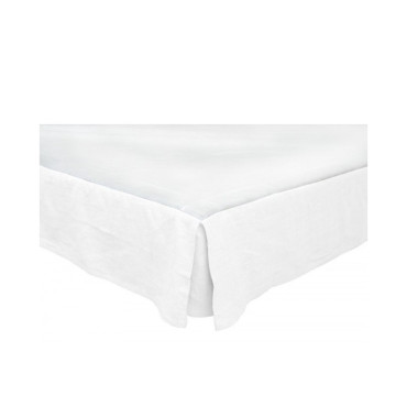 Cache-sommier LINEHI en lin Blanc 140cm - Haomy