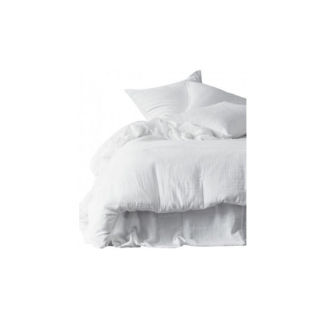 Drap plat DILI en voile de coton blanc - Haomy