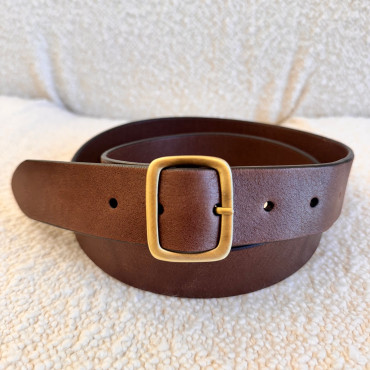 Ceinture en cuir marron boucle laiton brossé n°1 - Anderson's