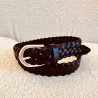 Ceinture en cuir tressé marron boucle argent n°2 - Anderson's