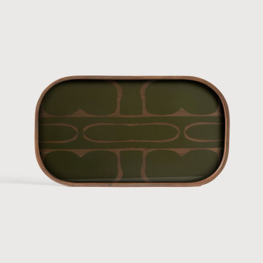 Plateau décoratif SECOND NATURE rectangulaire en verre - Ethnicraft
