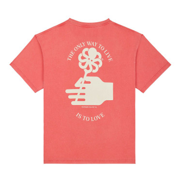 T-shirt Confort FLOWER LOVE Red Délavé - Jonsen Island
