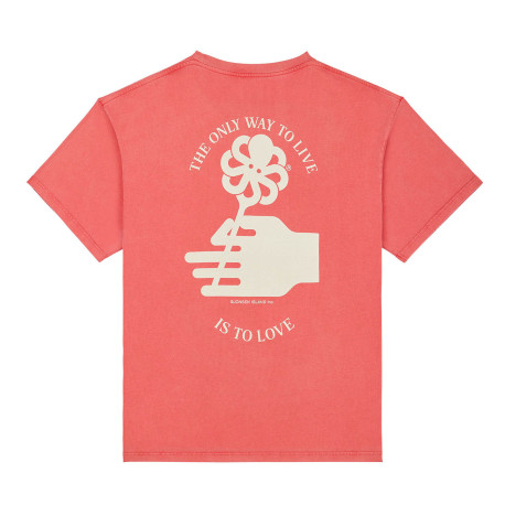 T-shirt Confort FLOWER LOVE Red Délavé - Jonsen Island