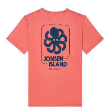 T-shirt Classic BIG LABEL Red Délavé - Jonsen Island
