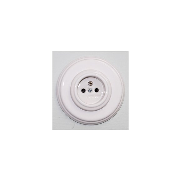 Fontini 31761172 - Prise RJ45 STP Cat 6A double porcelaine blanche de la  collection Garby Colonial de Fontini