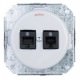 Prise RJ45  + téléphone CAT.6 Garby en porcelaine blanche GARBY COLONIAL Ref. 31 708 17 2 - FONTINI
