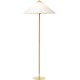 Lampadaire "9602" Base laiton / Abat-jour en toile ou osier - Gubi