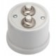 Double Bouton poussoir Rétro Garby en porcelaine blanche avec ou sans passe câble (pose en saillie) Ref. 30 343 17 - FONTINI