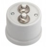 Double Bouton poussoir Rétro Garby en porcelaine blanche avec ou sans passe câble (pose en saillie) Ref. 30 343 17 - FONTINI