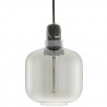 Suspension Amp Small / Ø 14 x H 17 cm - Verre Smoke & marbre noir - Normann Copenhagen