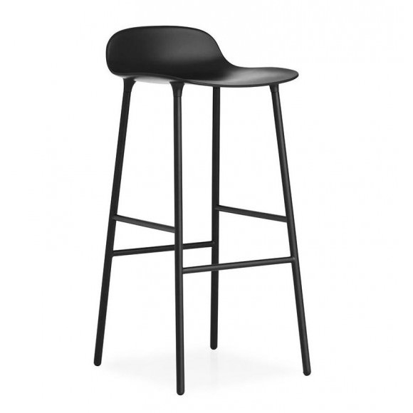 Tabouret Haut Form (H.65 ou 75 cm) acier noir / noir- Normann Copenhagen