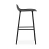 Tabouret Haut Form (H.65 ou 75 cm) acier noir / noir- Normann Copenhagen