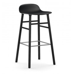 Tabouret Haut Form (H.65 ou 75 cm) Chêne teinté noir / noir- Normann Copenhagen