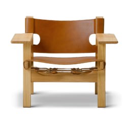 Fauteuil "The Spanish Chair" Chêne huilé Cuir cognac- Børge Mogensen - Fredericia Furniture