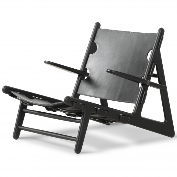 Fauteuil "The Hunting Chair" Chêne noir Cuir noir- Børge Mogensen - Fredericia Furniture