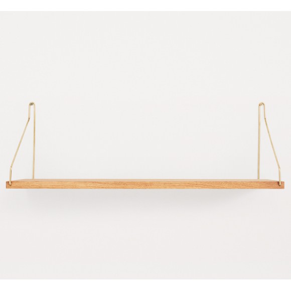 Etagère chêne Single Shelf | Brass Brackets - FRAMA