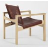 Fauteuil PEGLEV version chêne cuir Cognac - Objekto