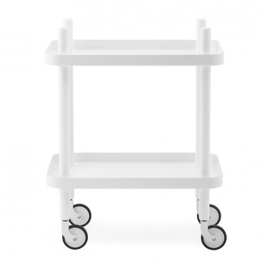 Desserte BLOCK 2 étagères sur roulettes Blanc / Blanc - Normann Copenhagen
