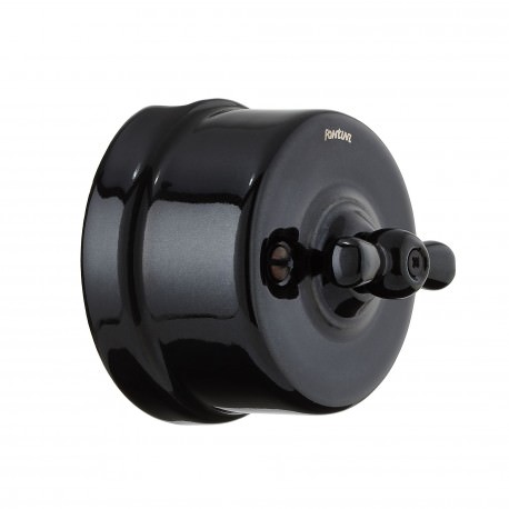Variateur Dimmer Garby en porcelaine noire Externe (pose en saillie) - FONTINI