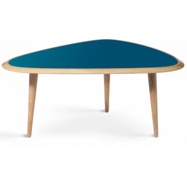 Table Fifties Small bleu peacock - Red Edition