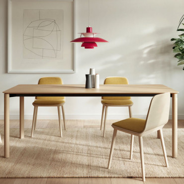 Table LAGA extensible plateau bois (plusieurs finitions et dimensions disponibles) - Treku