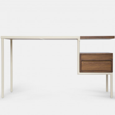 Bureau KTAB structure métal crème / teck - Kann Design