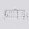 Canapé modulable QUILTON L.420 cm Tissu Remix 123 (combinaison 23) - Hay