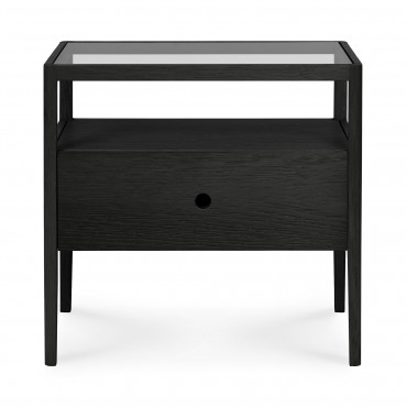 Table de chevet SPINDLE 1 tiroir en chêne teinté noir - Ethnicraft