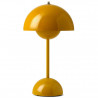 Lampe de table sans fil FlowerPot Matt White VP9 by Verner Panton - &Tradition