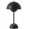 Lampe de table sans fil FlowerPot Matt White VP9 by Verner Panton - &Tradition