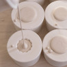 Bougeoir "canelé" en porcelaine blanc mat - Ovo