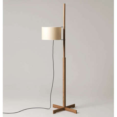 Lampadaire TMM Hêtre abat jour blanc Miguel Milà - Santa & Cole