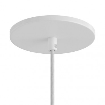 Plafonnier / rosace 1 trou central métal blanc mat