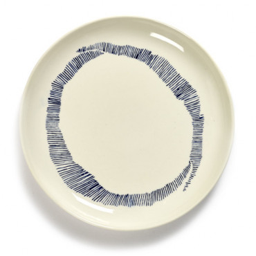Lot de 2 assiettes FEAST S Blanche stripes bleu "Ottolenghi" - Serax