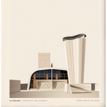 Affiche Cité Radieuse - Le Corbusier Marseille N°2 - Thomas Cantoni