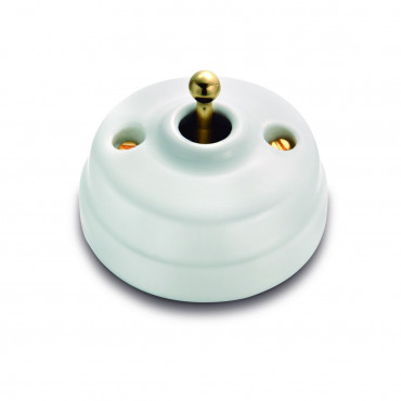 Interrupteur (pose en saillie) "Dimbler" en porcelaine blanche (Plusieurs options et coloris disponibles) - FONTINI