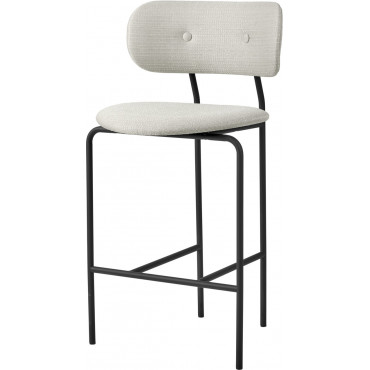 Tabouret haut "Coco" H.67 ou 77 cm assise et dossier tapissés (Plusieurs finitions disponibles) - Gubi