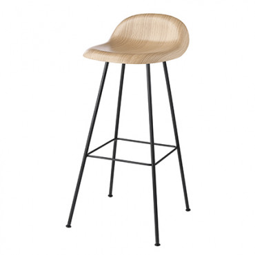 Tabouret haut "3D" H.65 ou 75 cm pieds métal (Plusieurs finitions et dimensions disponibles) - Gubi