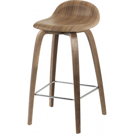 Tabouret haut "3D" H.65 ou 75 cm pieds bois (Plusieurs finitions et dimensions disponibles) - Gubi