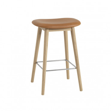Tabouret haut "Fiber" pieds bois (Plusieurs coloris et dimensions disponibles) - Muuto