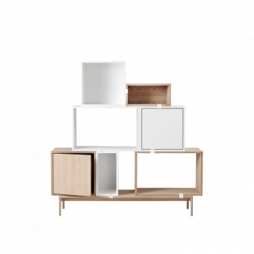 Système d'étagère / bibliothèque / enfilade modulable "Stacked" (Plusieurs configurations et coloris disponibles) - Muuto