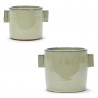 Cache pot M en faïence gris L.18*l.13,5 cm * H.12 cm - Serax