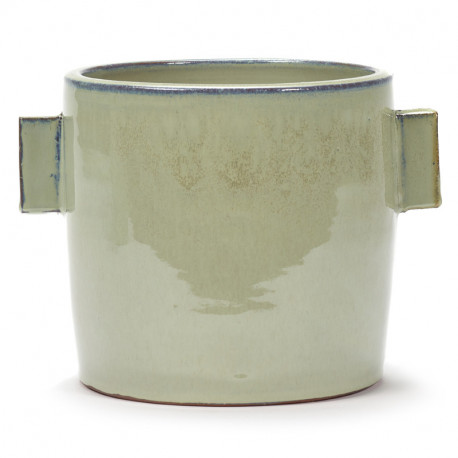 Cache pot M en faïence gris L.18*l.13,5 cm * H.12 cm - Serax